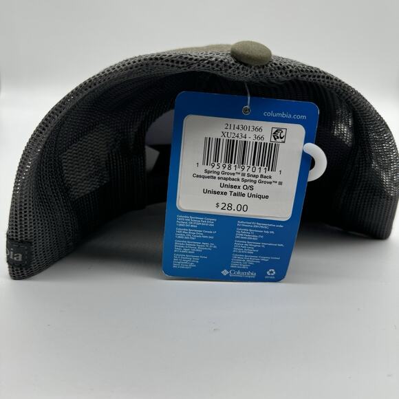 Columbia Sportswear Tested Tough Snapback Mesh Trucker Hat One Size Cream NWT - Picture 2 of 3